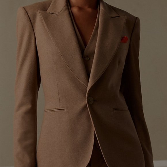 COPY - Ralph Lauren Collection Jena-Stretch- Camel-Hair Jacket $2,190.00 Paid. - Picture 2 of 12